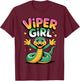 Fun Bold Modern Cold Blooded Vintage Snake Coiled Viper T-Shirt - T-Shirt | Maroon