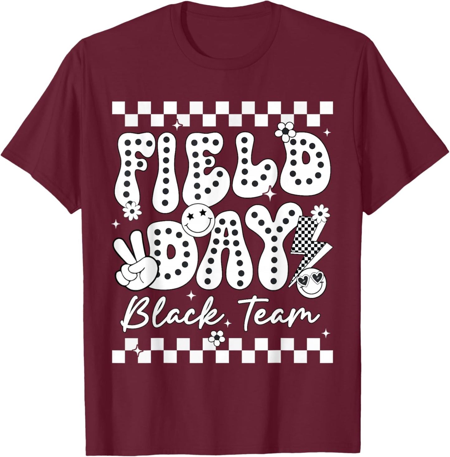 Field Day Black Team Color Game Competition Men Women Kid T-Shirt - T-Shirt | Maroon