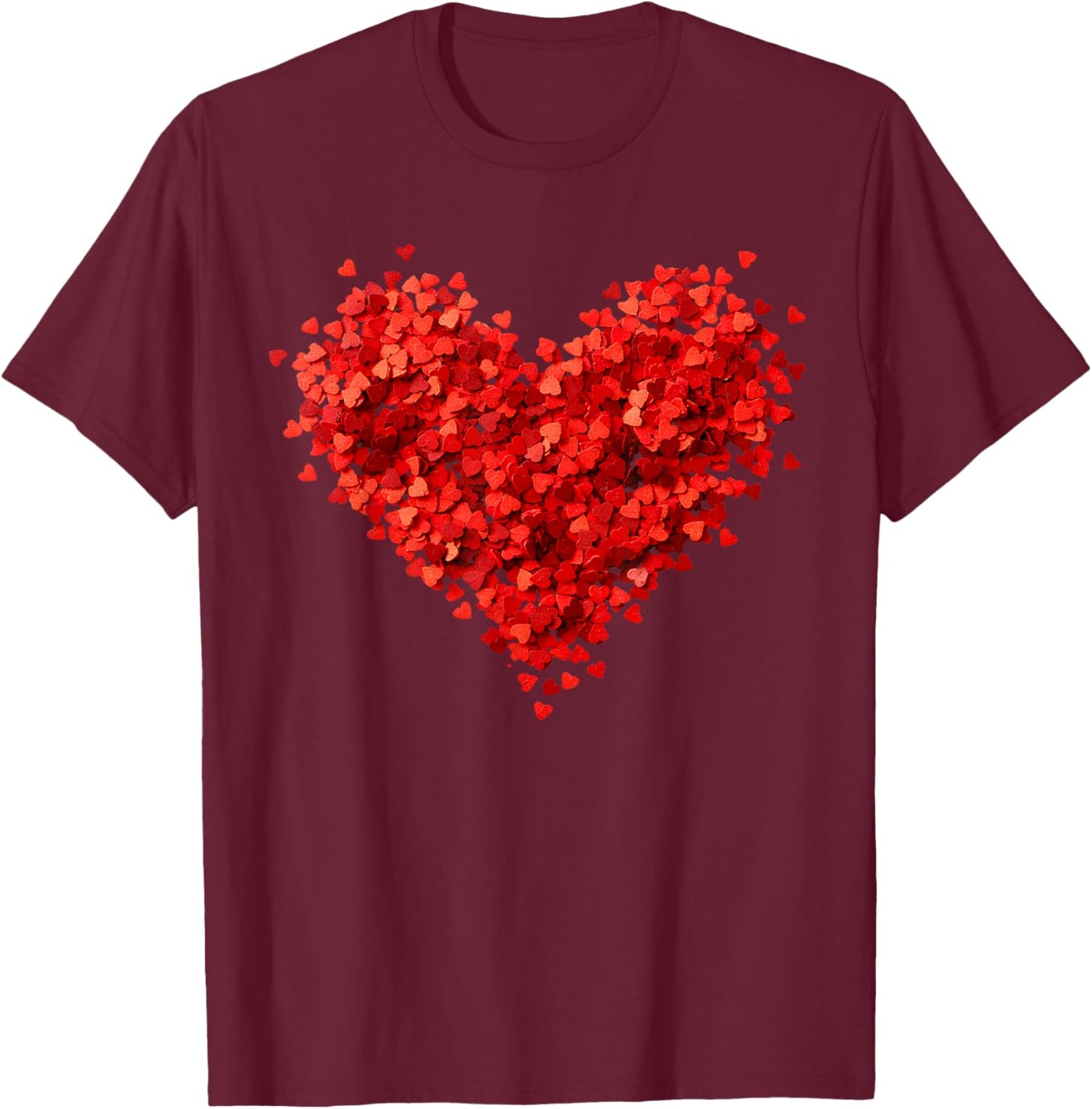 Heart Valentine Love Couple Boys Girls Men Women T-Shirt - T-Shirt | Maroon