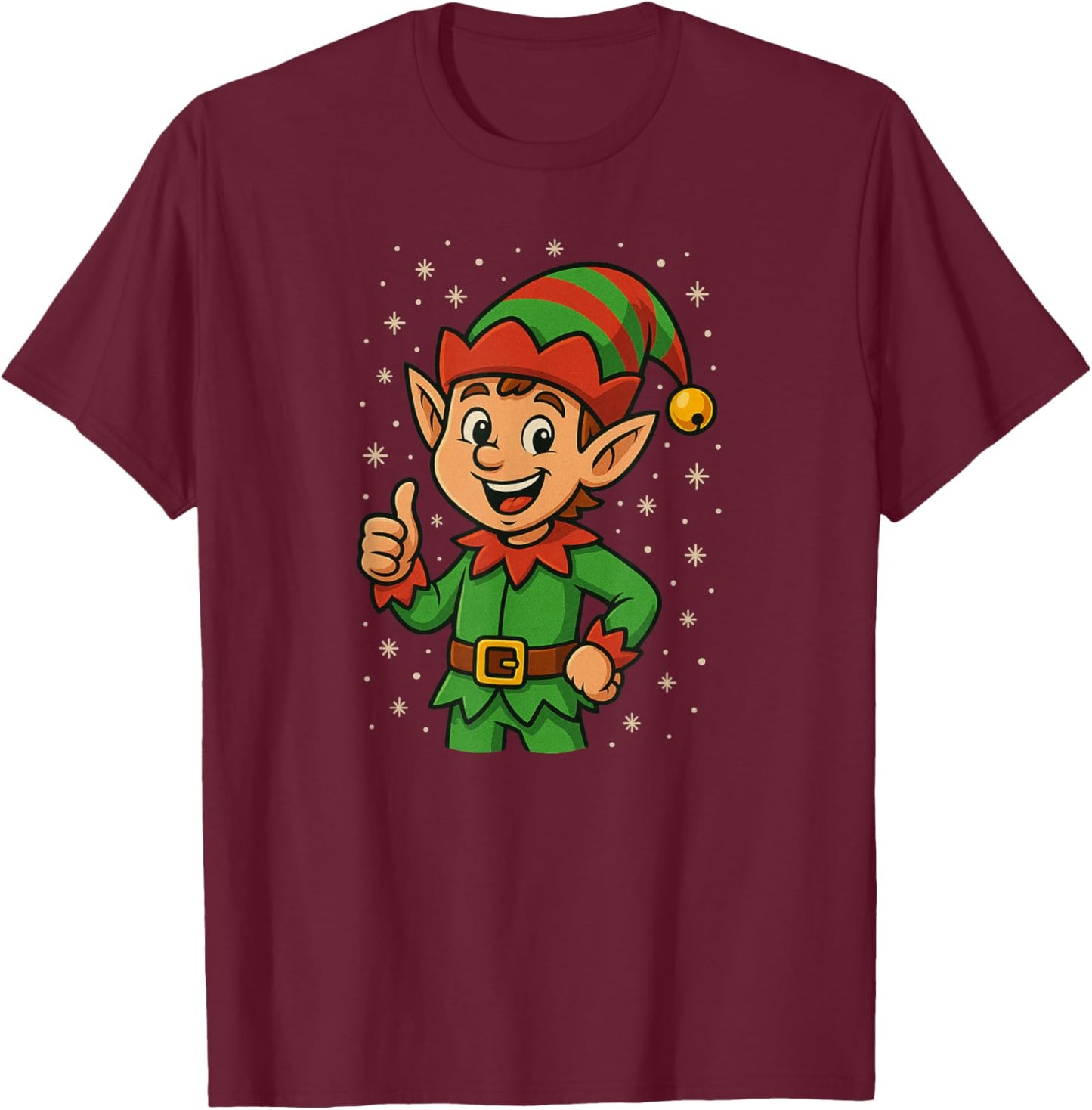 Believe in Your Elf Motivational Holiday T-Shirt - T-Shirt | Maroon