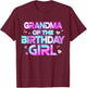 Grandma of The Birthday Girl Matching Family Birthday Party T-Shirt - T-Shirt | Maroon