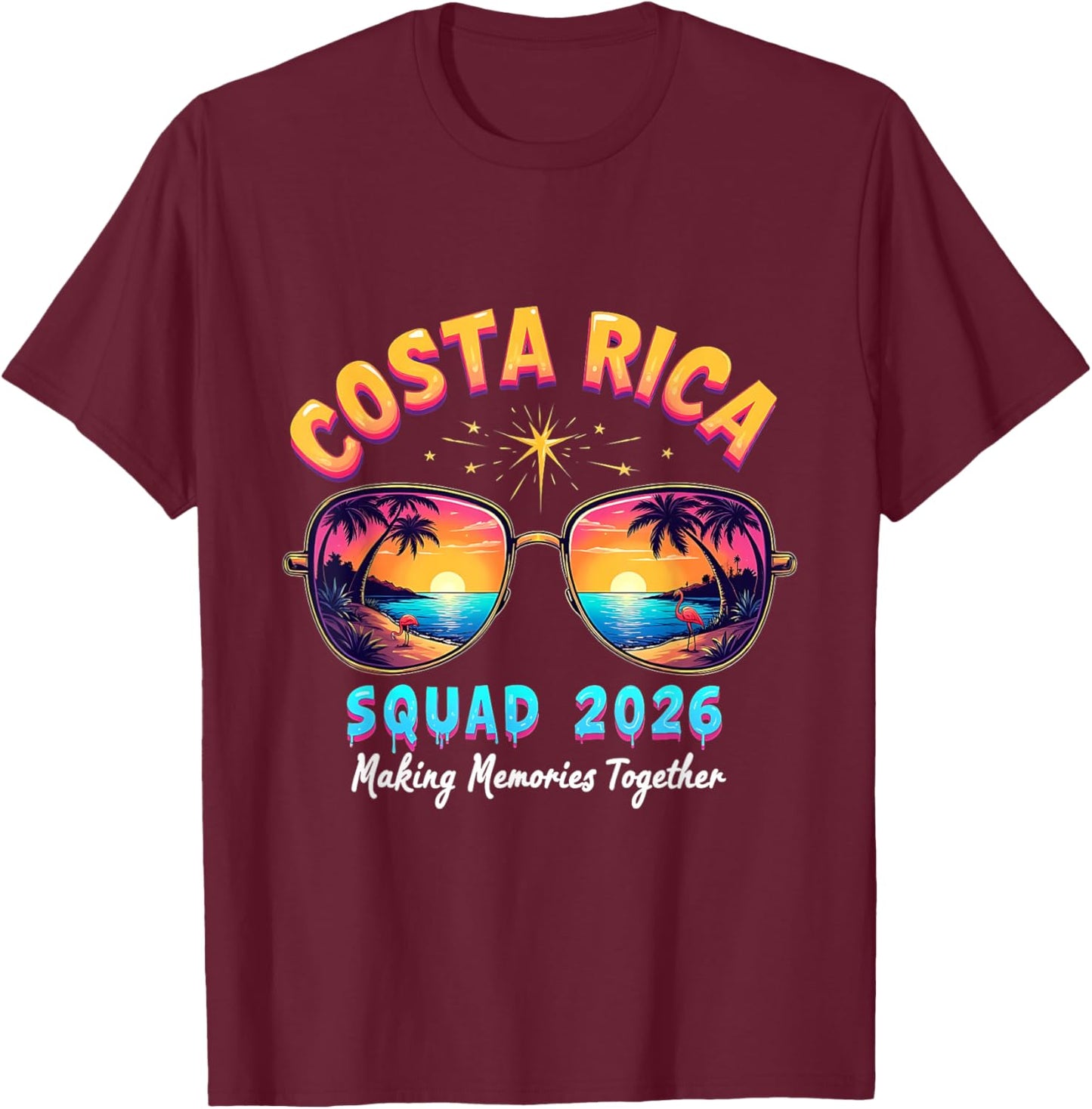 Pura Vida 2026 Central America Travel Costa Rica Souvenir T-Shirt - T-Shirt | Maroon