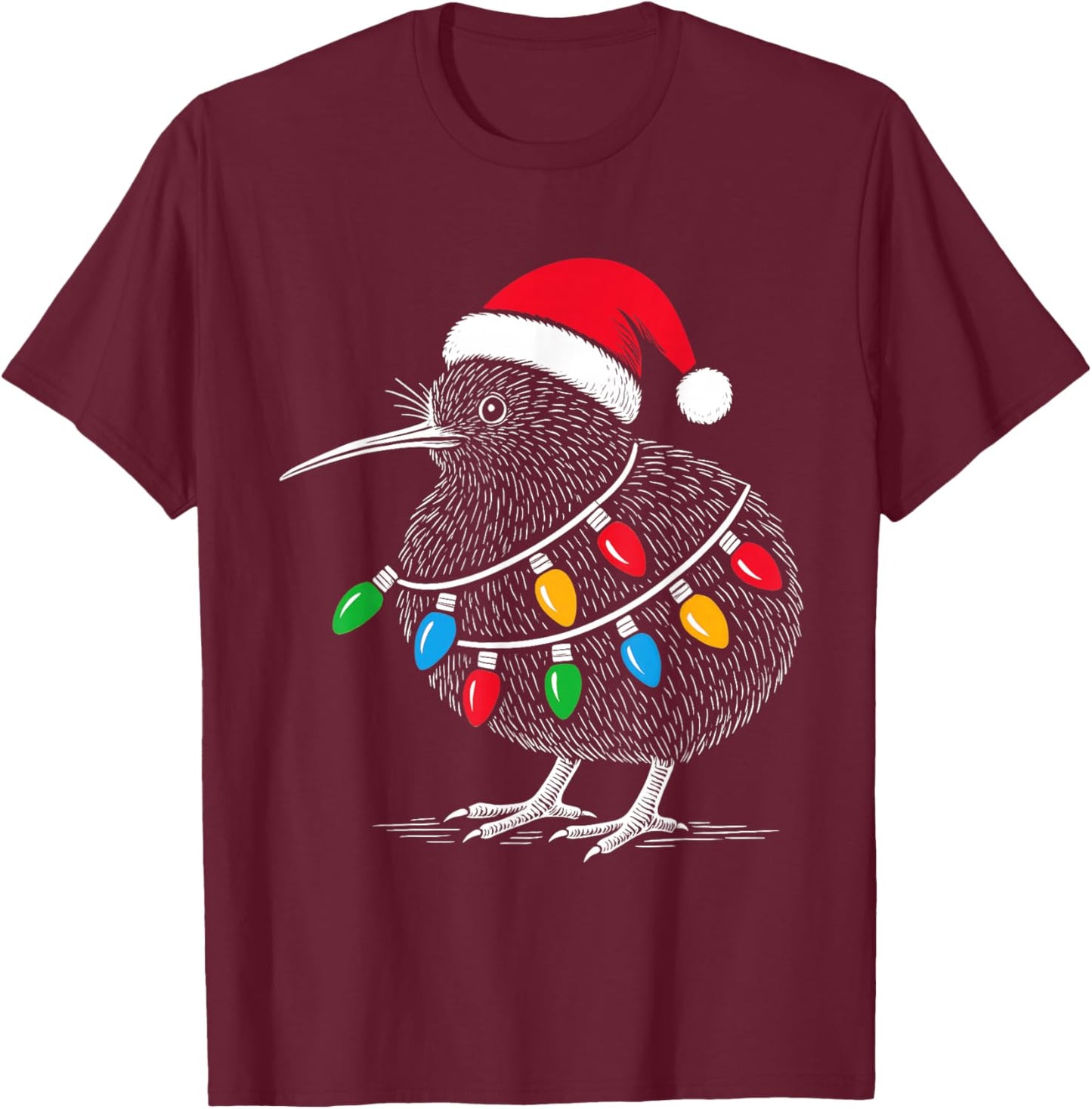 Kiwi Bird New Zealand Holiday Christmas T-Shirt - T-Shirt | Maroon