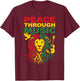 Peace Through Music Reggae Lion Rastafari Vibes Art Design T-Shirt - T-Shirt | Maroon