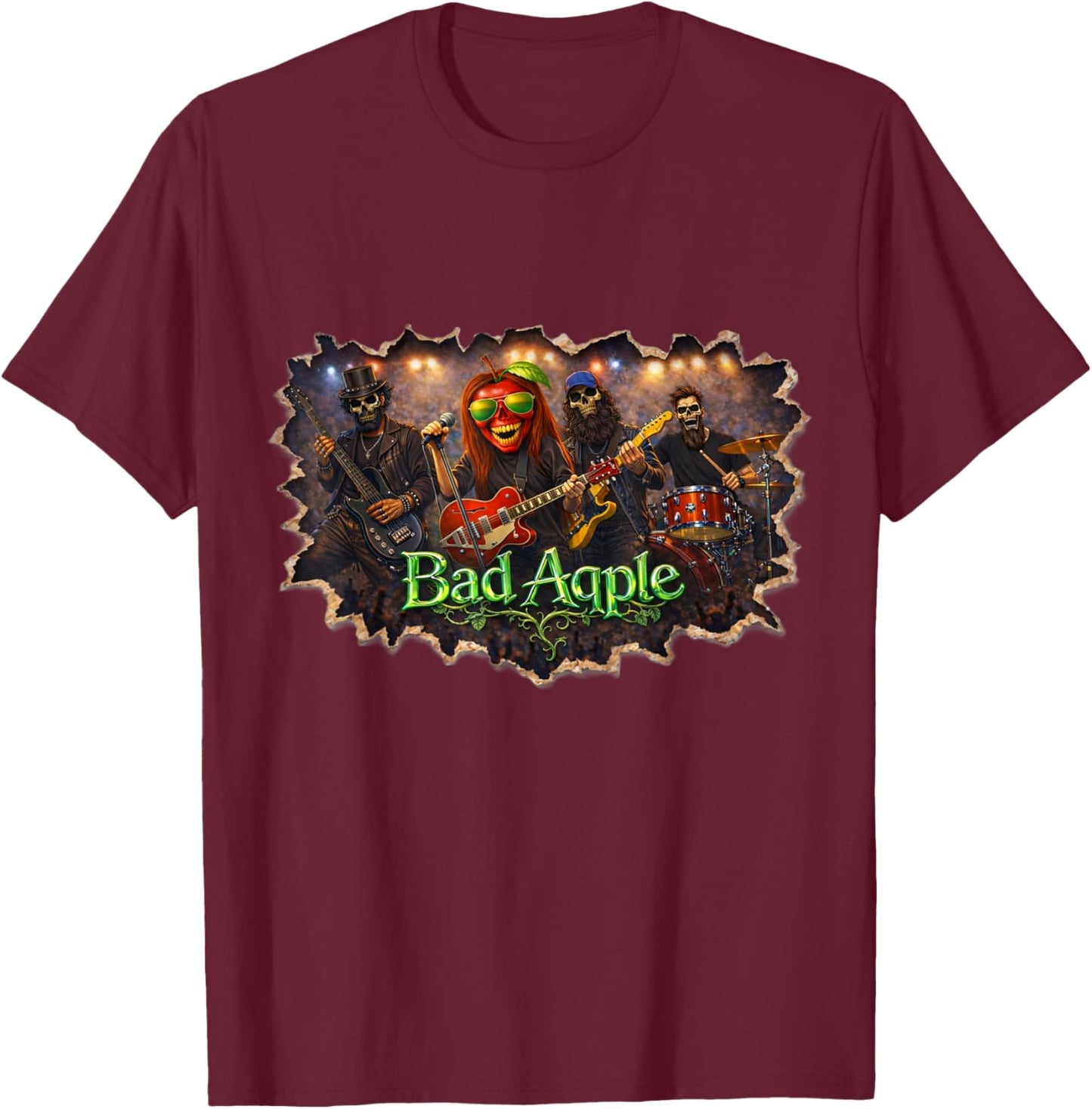 Bad Aqple Band T-Shirt - T-Shirt | Maroon