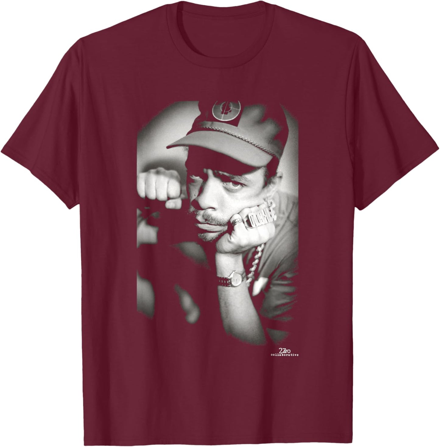 Ice T On UK Rhyme Syndicate Tour by Phil Nicholls T-Shirt - T-Shirt | Maroon