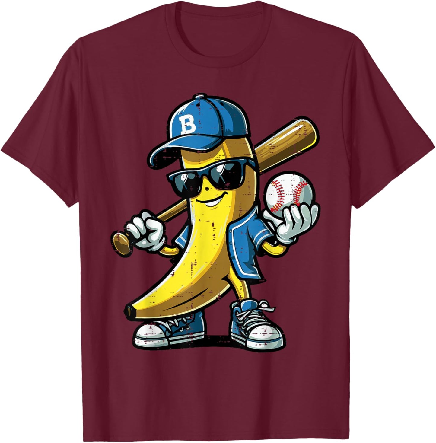 Banana Cap Cool Men Women Kids Youth Boys Women T-Shirt - T-Shirt | Maroon