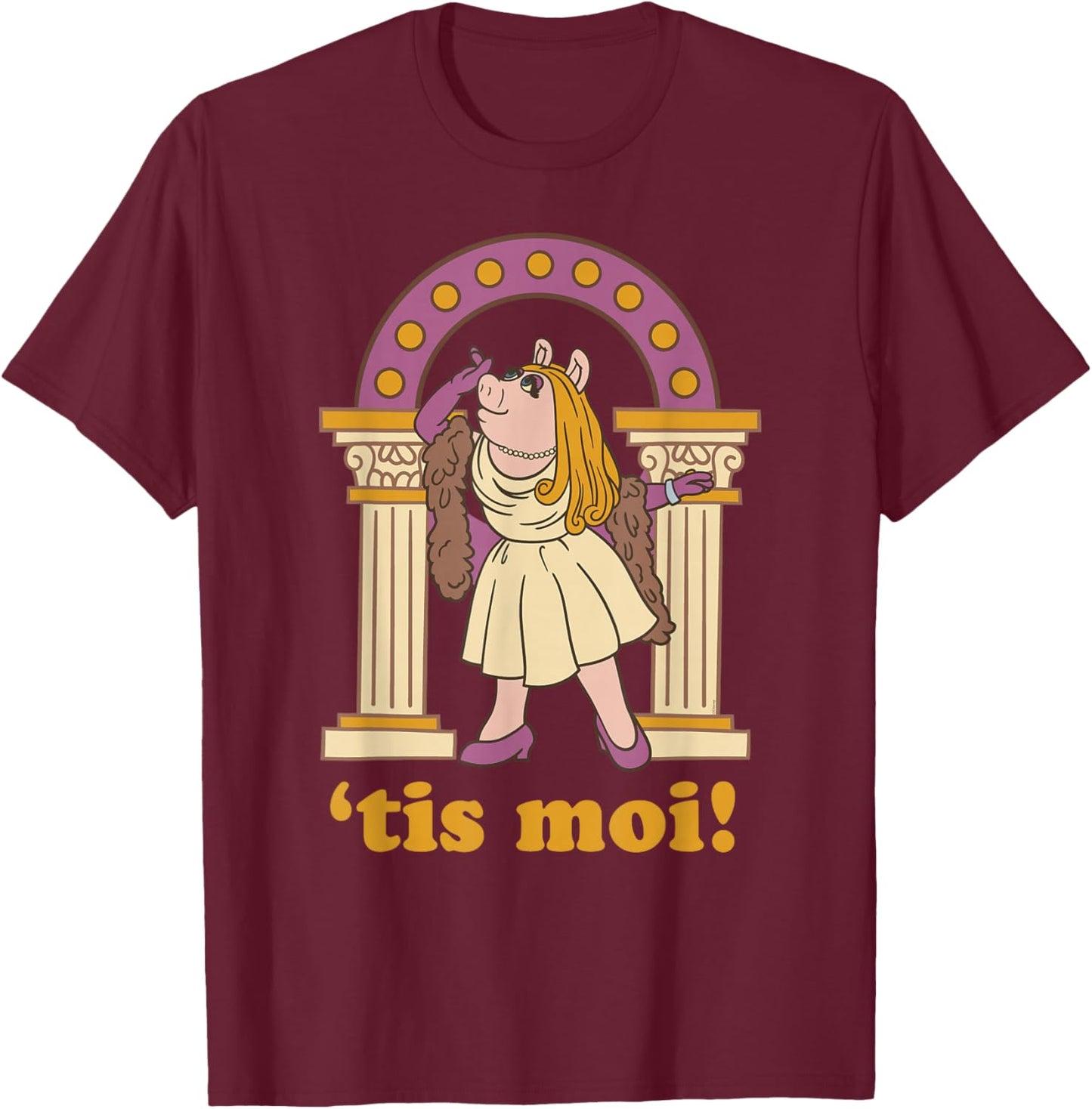 Disney The Muppet Show 50th Anniversary Miss Piggy 'Tis Moi! T-Shirt - T-Shirt | Maroon