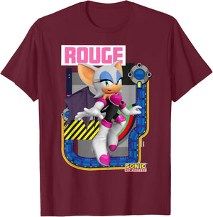 Sonic The Hedgehog - in The Zone - Rouge T-Shirt - T-Shirt | Maroon