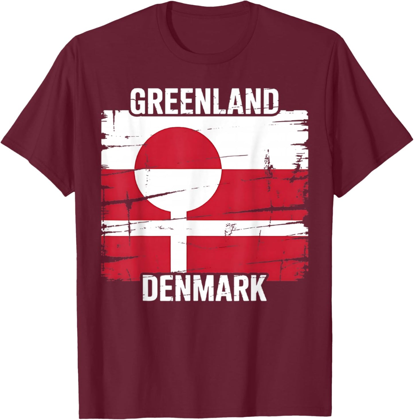 Greenland Denmark Flag United Stand Together Support Freedom T-Shirt - T-Shirt | Maroon