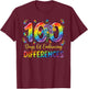 100 Days of School Teacher Autism Awareness 100th Day T-Shirt - T-Shirt | Maroon