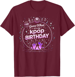 K Pop Birthday Decorations It' My Birthday Boy Kpop Birthday T-Shirt - T-Shirt | Maroon