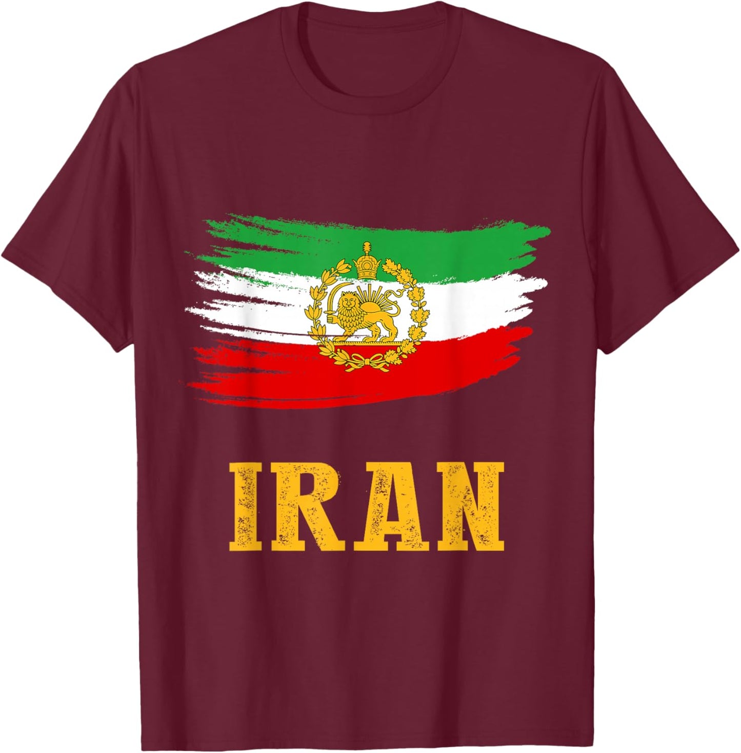 Iran Lion Sun Flag,Iran,Persian,Shir o Khorshid T-Shirt - T-Shirt | Maroon