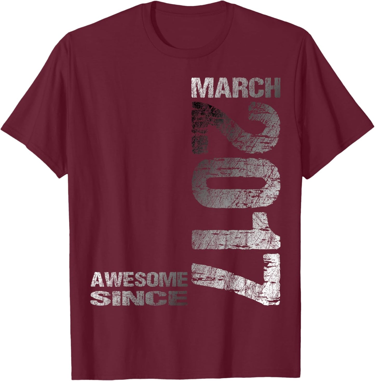 Awesome Since March 2017 Vintage 9. Birthday T-Shirt - T-Shirt | Maroon