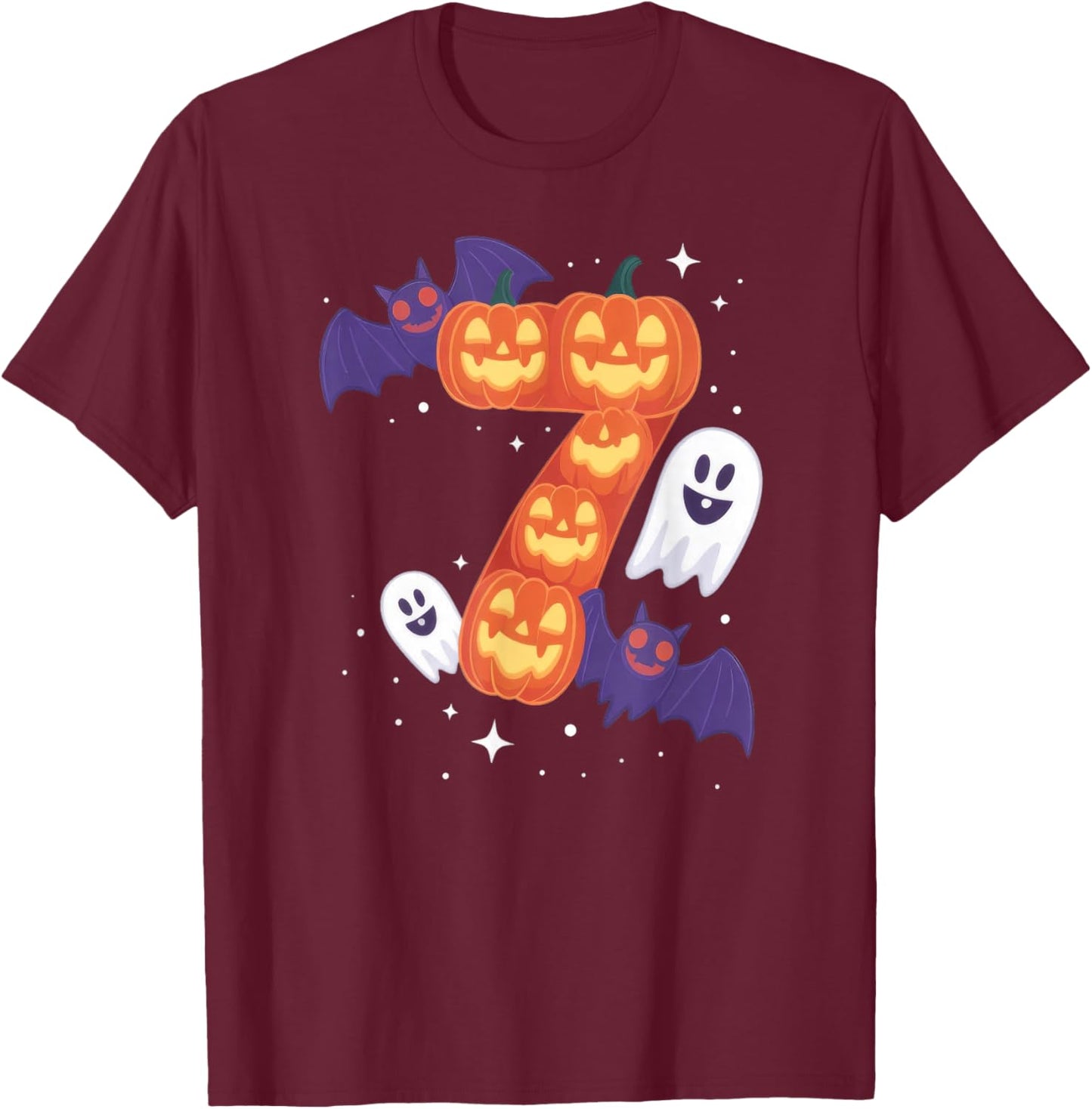 Couple Halloween Six Seven Meme 6 7 T-Shirt - T-Shirt | Maroon