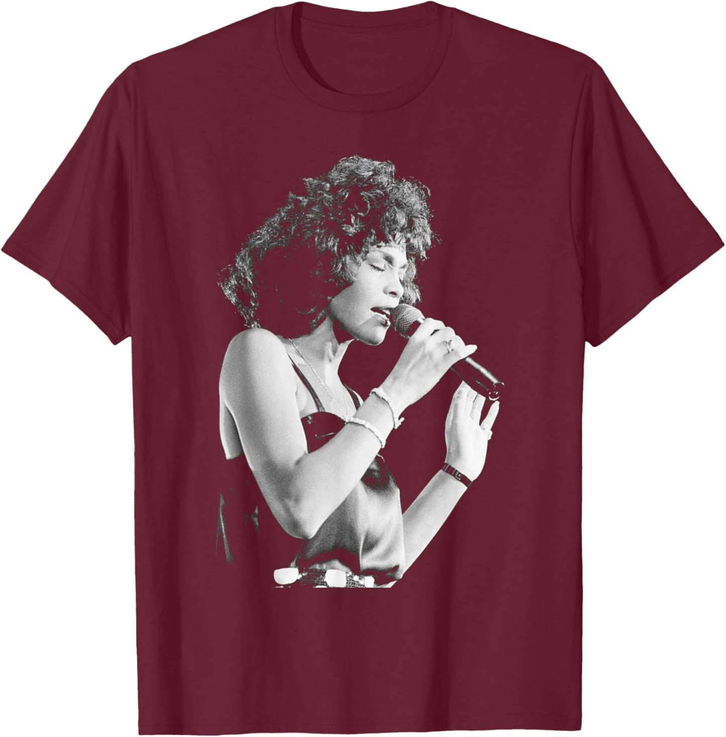 Whitney Houston On Tour I Wanna Dance with Somebody NEC T-Shirt - T-Shirt | Maroon