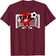 Valentine Soccer Heart Football T-Shirt - T-Shirt | Maroon