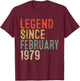 Legend Since February 1979 47th Birthday Gifts 47 Year Old T-Shirt - T-Shirt | Maroon