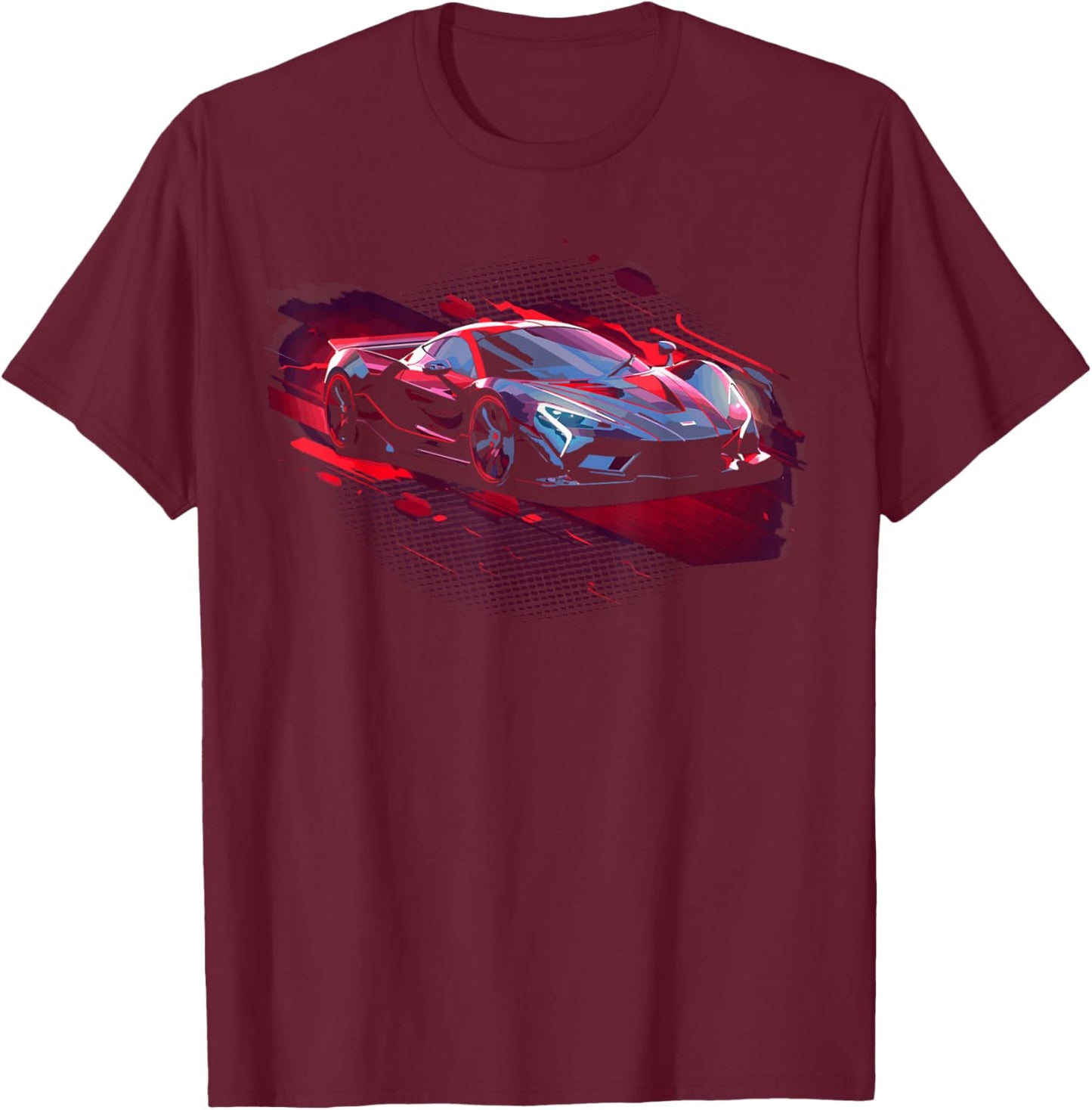 Supercar Exotic Sports Car Concept Poster Style Boys Graphic T-Shirt - T-Shirt | Maroon