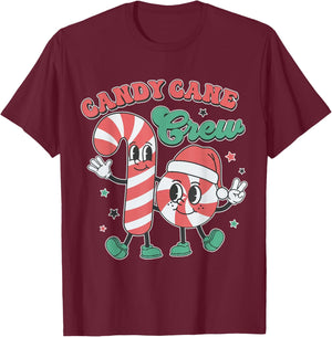 Candy Cane Crew - Funny Christmas Holiday Men Women T-Shirt - T-Shirt | Maroon