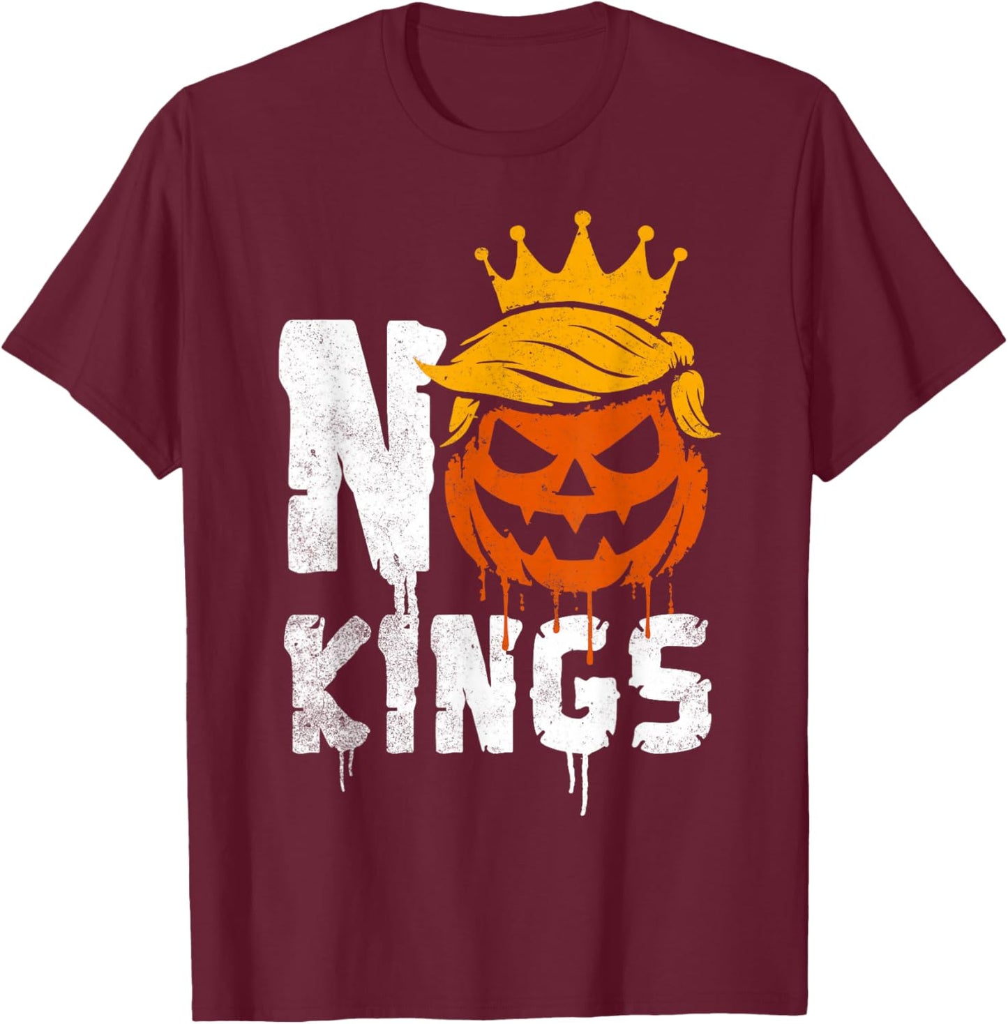 No Kings Halloween T-Shirt - T-Shirt | Maroon
