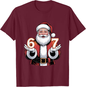 Christmas 67 Funny Xmas Six Seven Ugly Sweater 6-7 T-Shirt - T-Shirt | Maroon