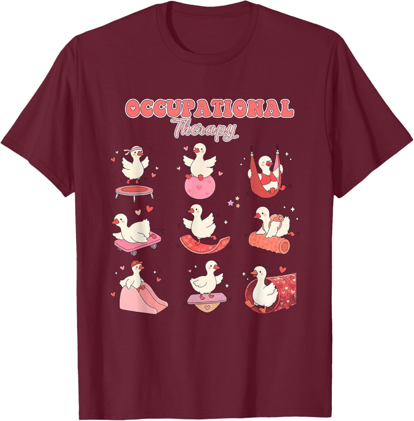 Occupational Therapy Valentine's Day Silly Goose OT OTA T-Shirt - T-Shirt | Maroon