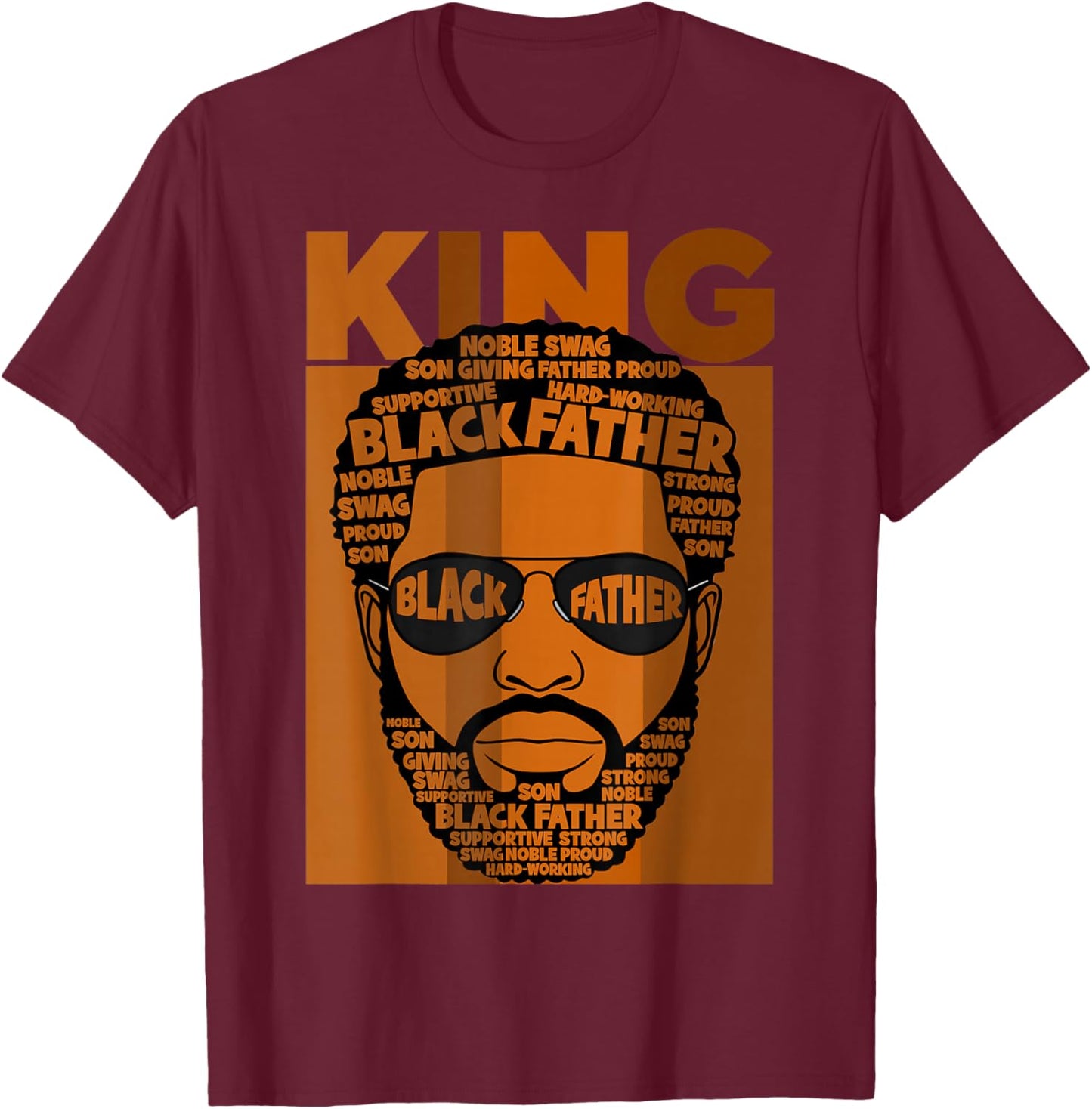 Black History King Father Melanin African American Dad Men T-Shirt - T-Shirt | Maroon