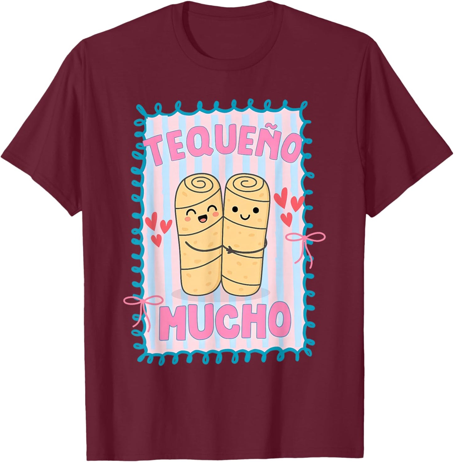Tequeno Mucho Venezuelan Foodie Snacks Food Cuisine Mom Dad T-Shirt - T-Shirt | Maroon