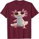 Axolotl Wearing Sunglasses Kawaii Funny Graphic T-Shirt - T-Shirt | Maroon