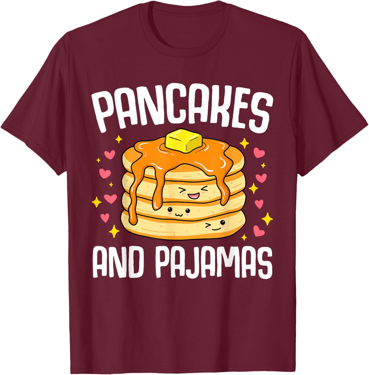 Pancakes and Pajamas Funny Cute Kawaii Pancake Lover Toddler T-Shirt - T-Shirt | Maroon