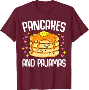 Pancakes and Pajamas Funny Cute Kawaii Pancake Lover Toddler T-Shirt - T-Shirt | Maroon