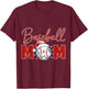 Baseball Mom Christmas Ballgame Sport Mommy Santa Hat Xmas T-Shirt - T-Shirt | Maroon