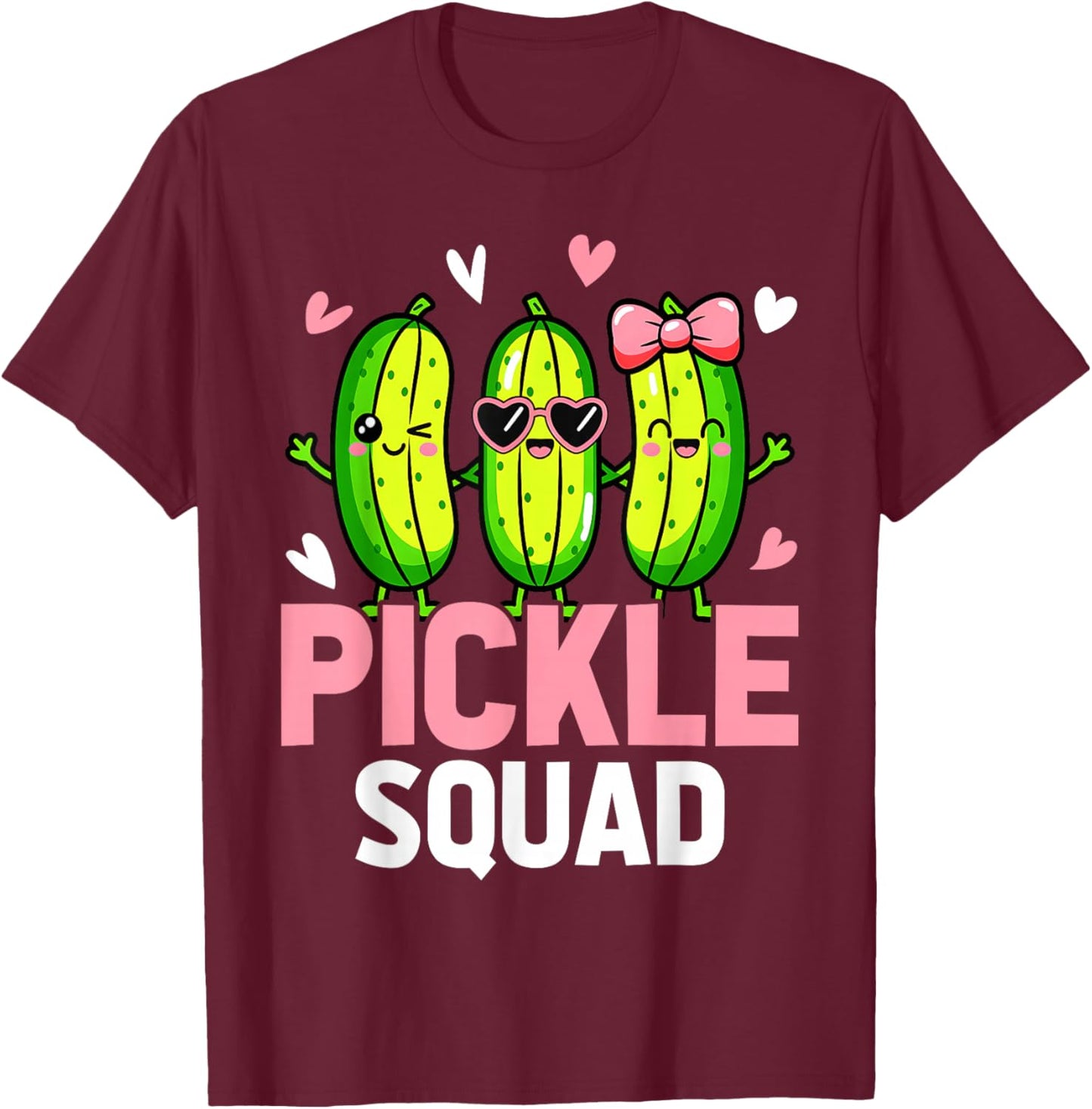Cute Pickle Squad Funny Toddler Kids Boys Girls T-Shirt - T-Shirt | Maroon