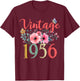 Vintage 1956 Floral Hippie Groovy Wildflower 70th Birthday T-Shirt - T-Shirt | Maroon