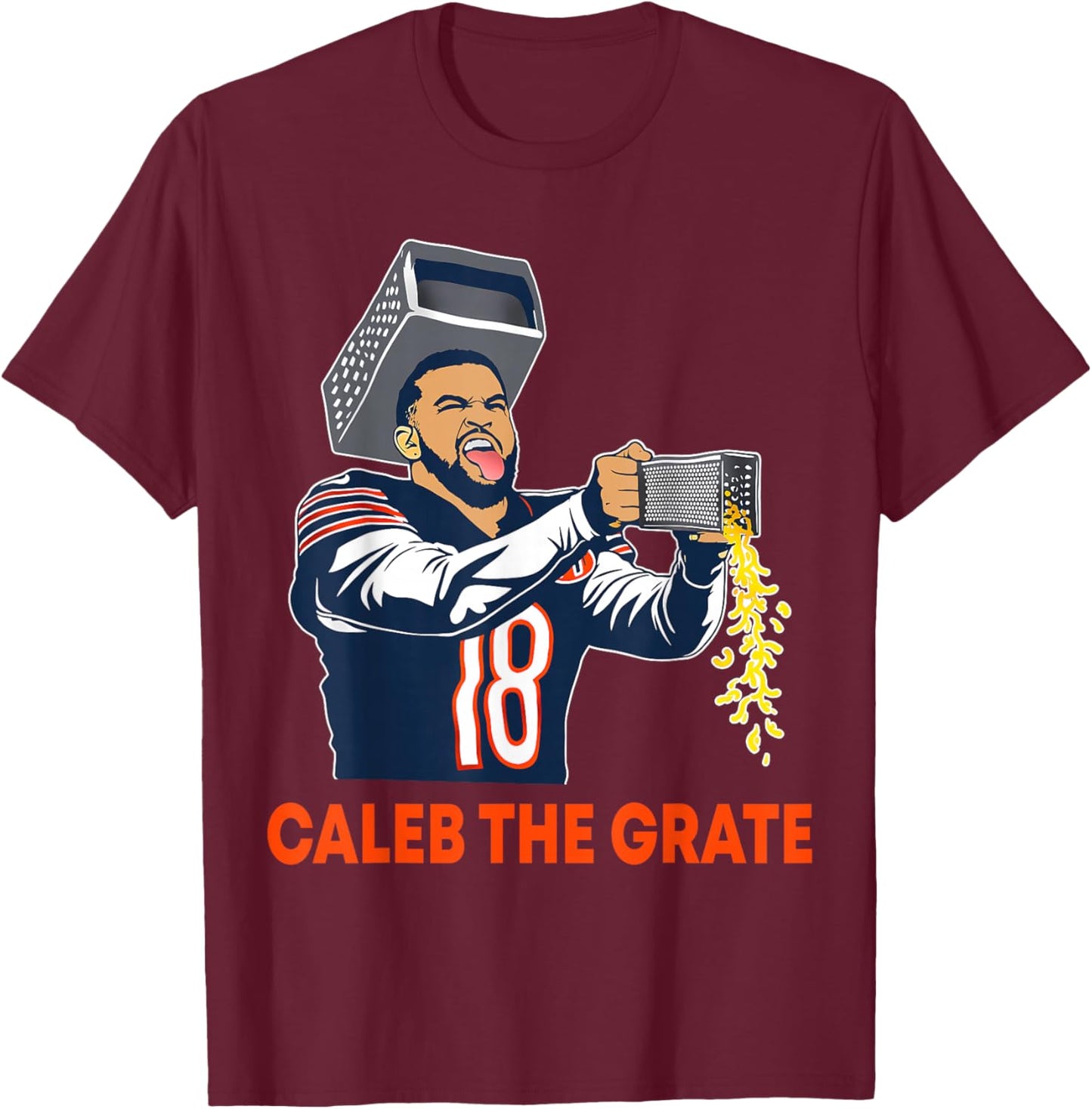 Caleb The Grate Game Day Football Cheese Grater Funny Meme T-Shirt - T-Shirt | Maroon