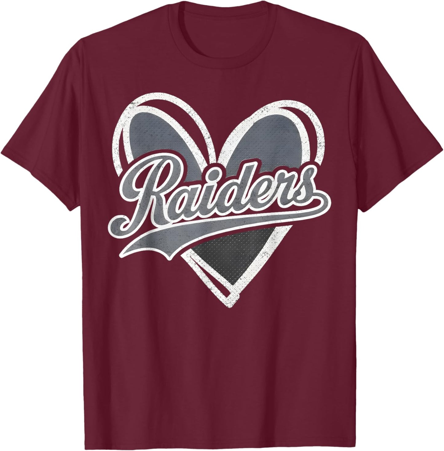 Raiders Heart Name Vintage Retro Men Women Girl Kid T-Shirt - T-Shirt | Maroon
