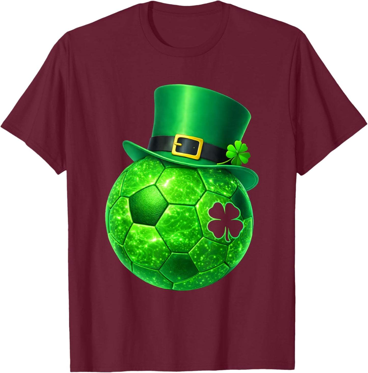 Funny Shamrock Leprechaun Soccer St Patricks Men Boy Kid T-Shirt - T-Shirt | Maroon