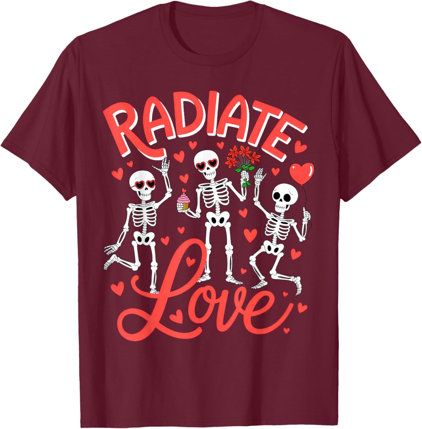 Radiate Love Valentine T-Shirt - T-Shirt | Maroon