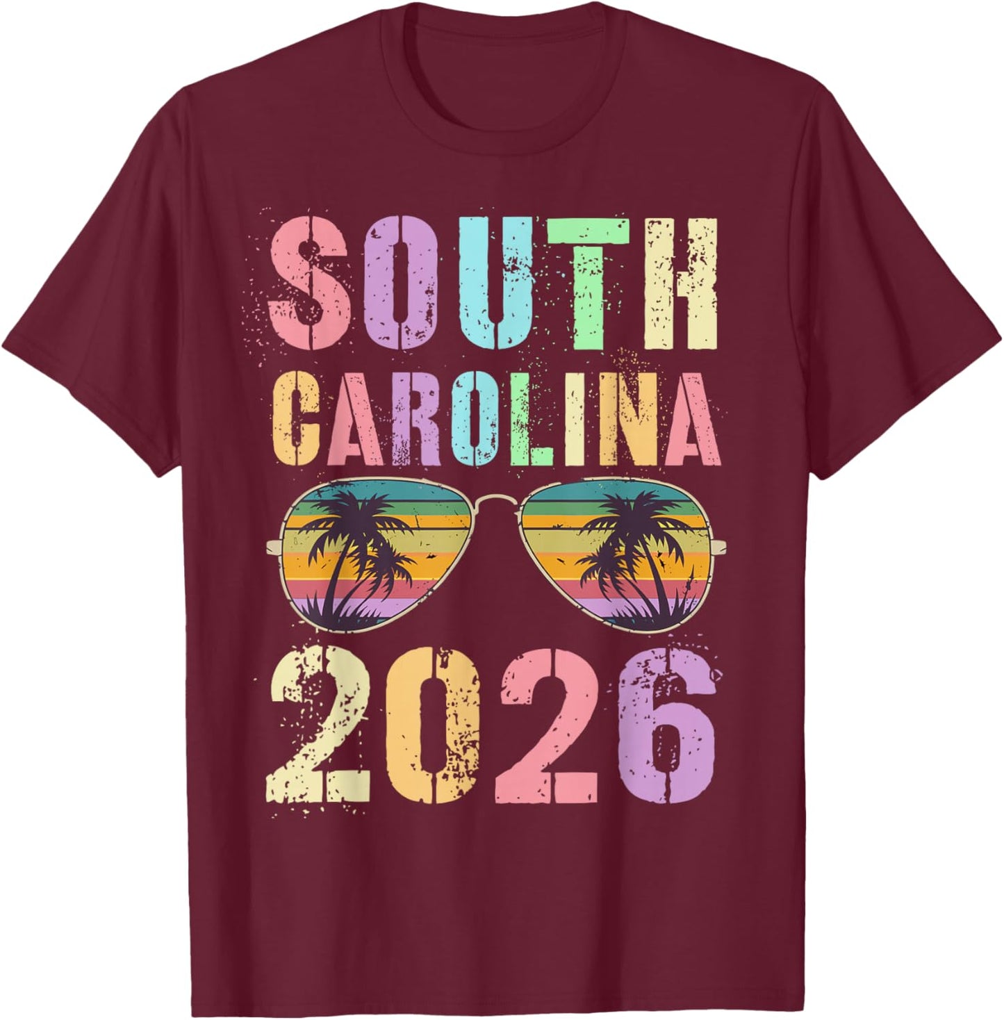 Cute South Carolina 2026 Vacay Travel Vacation All Girls T-Shirt - T-Shirt | Maroon