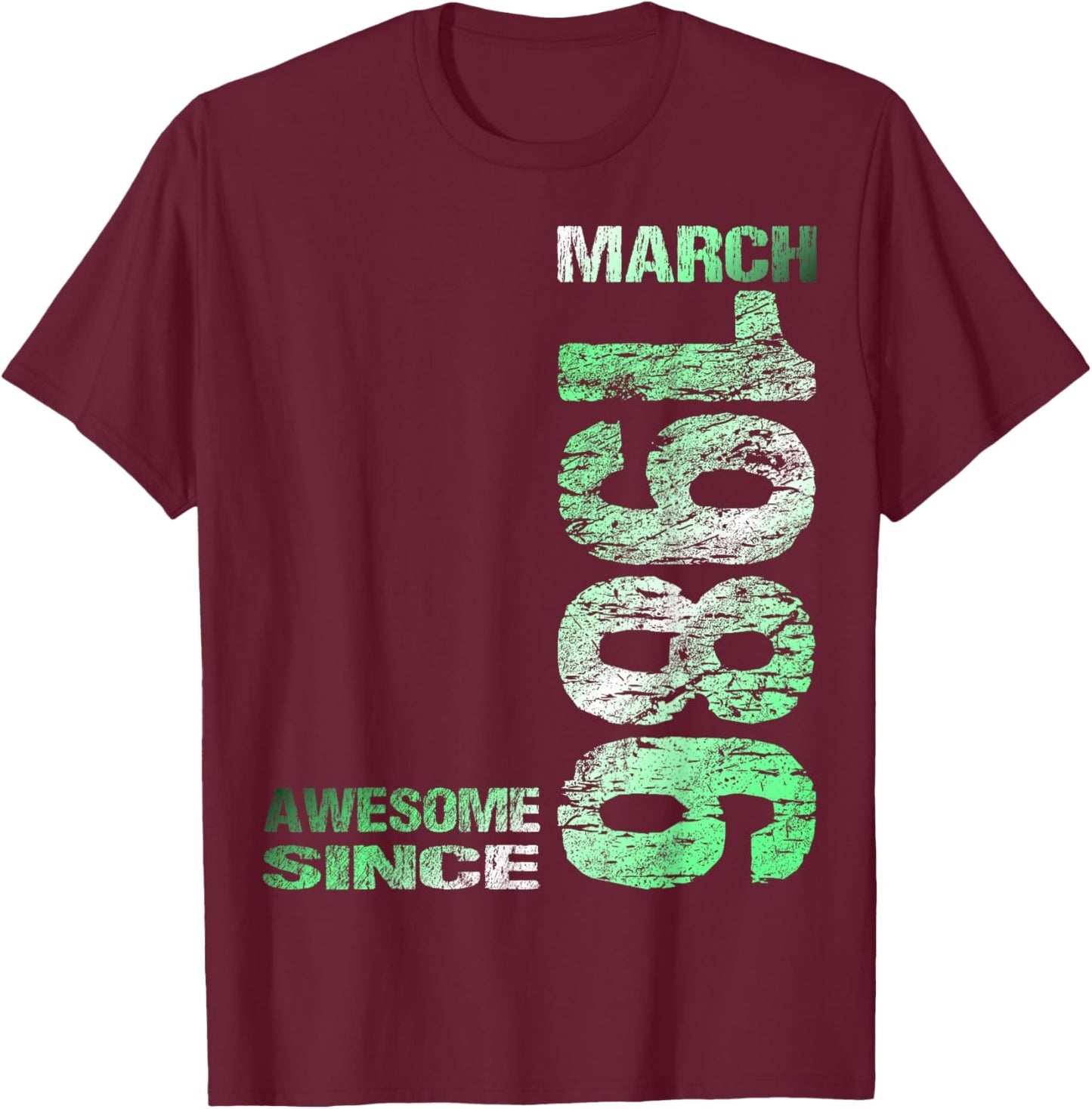 Awesome Since March 1986 Vintage 40. Birthday T-Shirt - T-Shirt | Maroon
