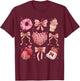 Coquette Bow Leopard Hearts Valentine Women Girl Girly T-Shirt - T-Shirt | Maroon