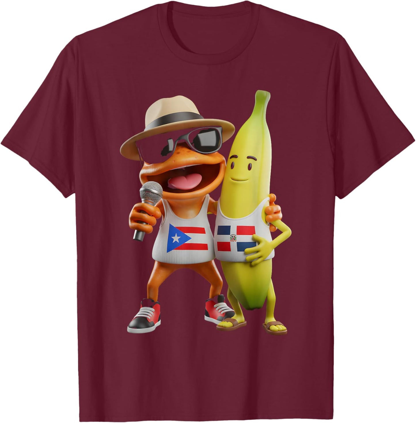 Puerto Rico Dominican Cartoon Frog Coqui Taino Boriken T-Shirt - T-Shirt | Maroon