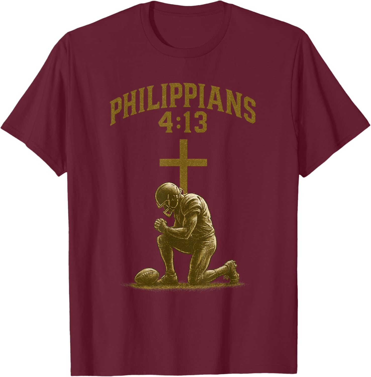 Christian Football Philippians T-Shirt - T-Shirt | Maroon