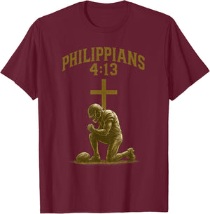 Christian Football Philippians T-Shirt - T-Shirt | Maroon