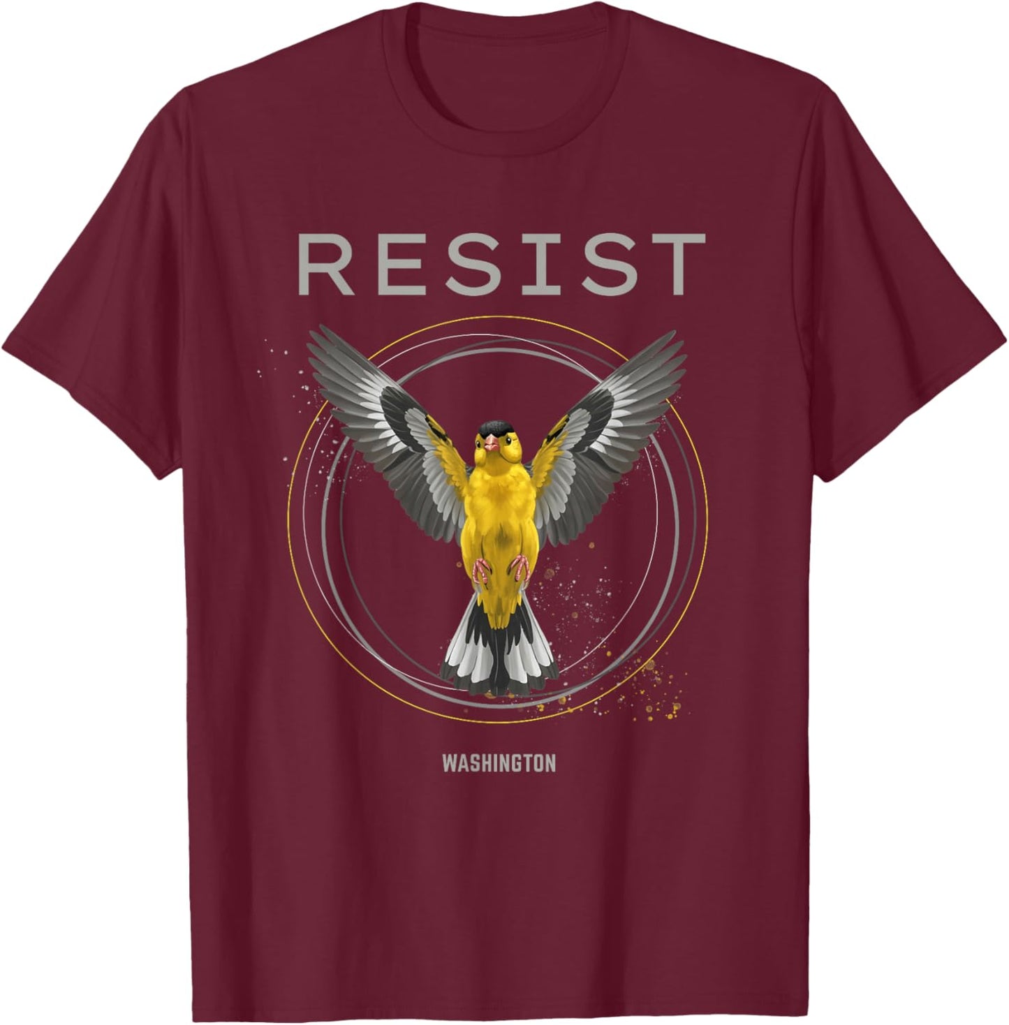 Washington Resist 2026 Rebel Alliance American Goldfinch T-Shirt - T-Shirt | Maroon