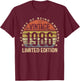 Vintage 1986 Limited Edition 40-Year-Old 40th Birthday T-Shirt - T-Shirt | Maroon