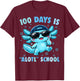 100th Day of School 100 Days is Alotl School Axolotl T-Shirt - T-Shirt | Maroon