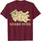 Funny Bulldog Rolling Fatties Dog Lover T-Shirt - T-Shirt | Maroon
