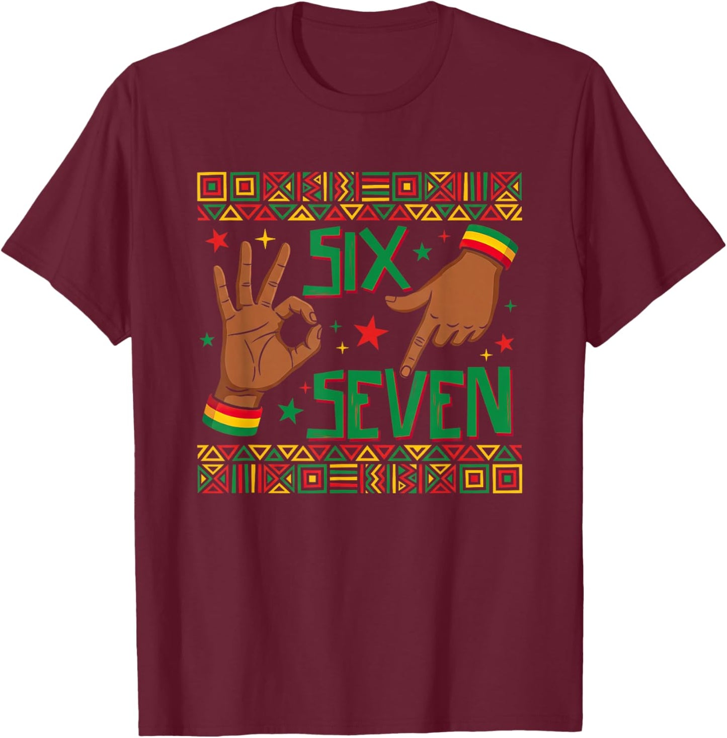 67 Black History Six Seven African American Boys Girls Kids T-Shirt - T-Shirt | Maroon
